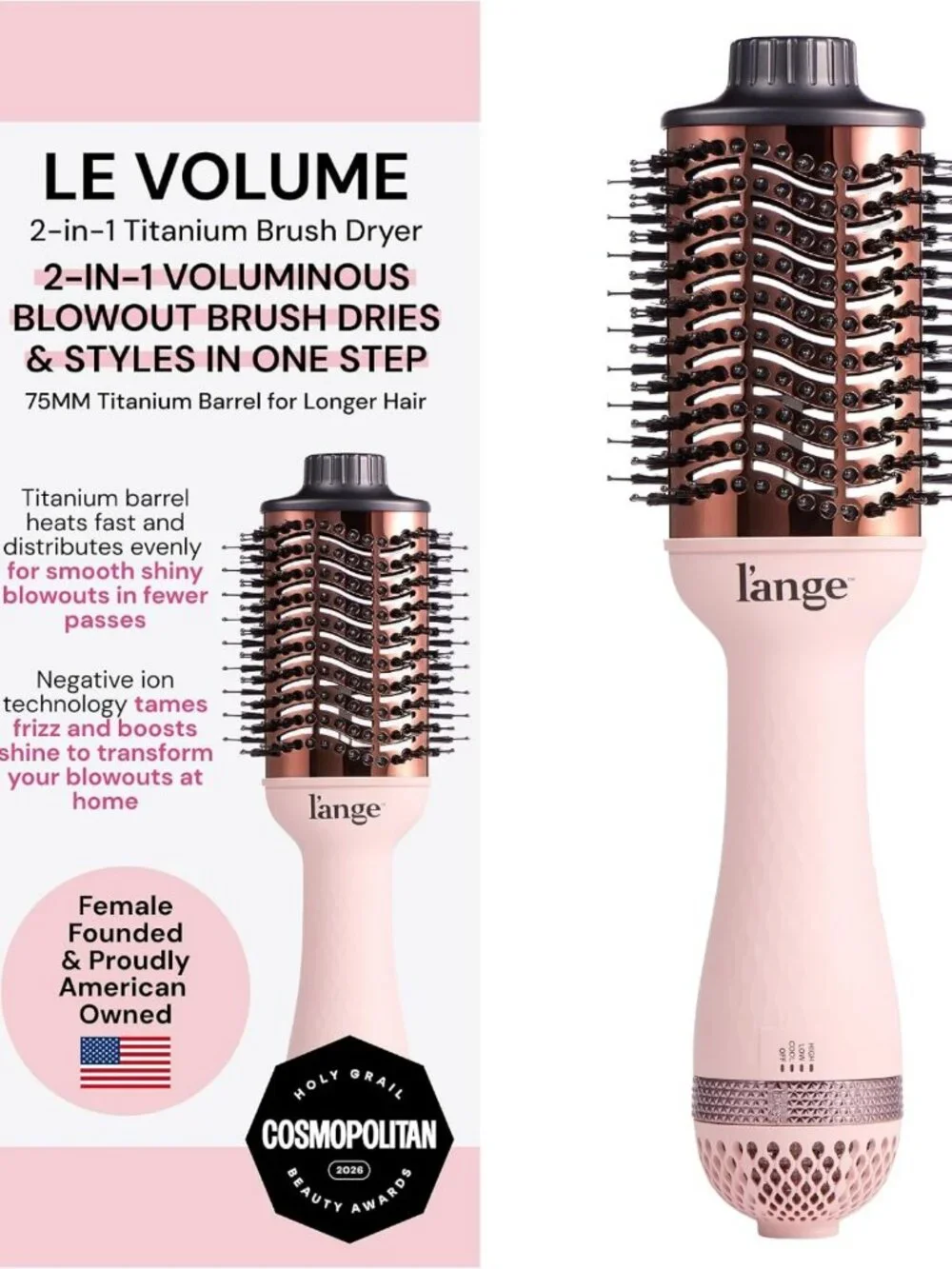 2-in-1 Titanium Blow Dryer Brush | Frizz Control & Volumizing Hot Air Styler